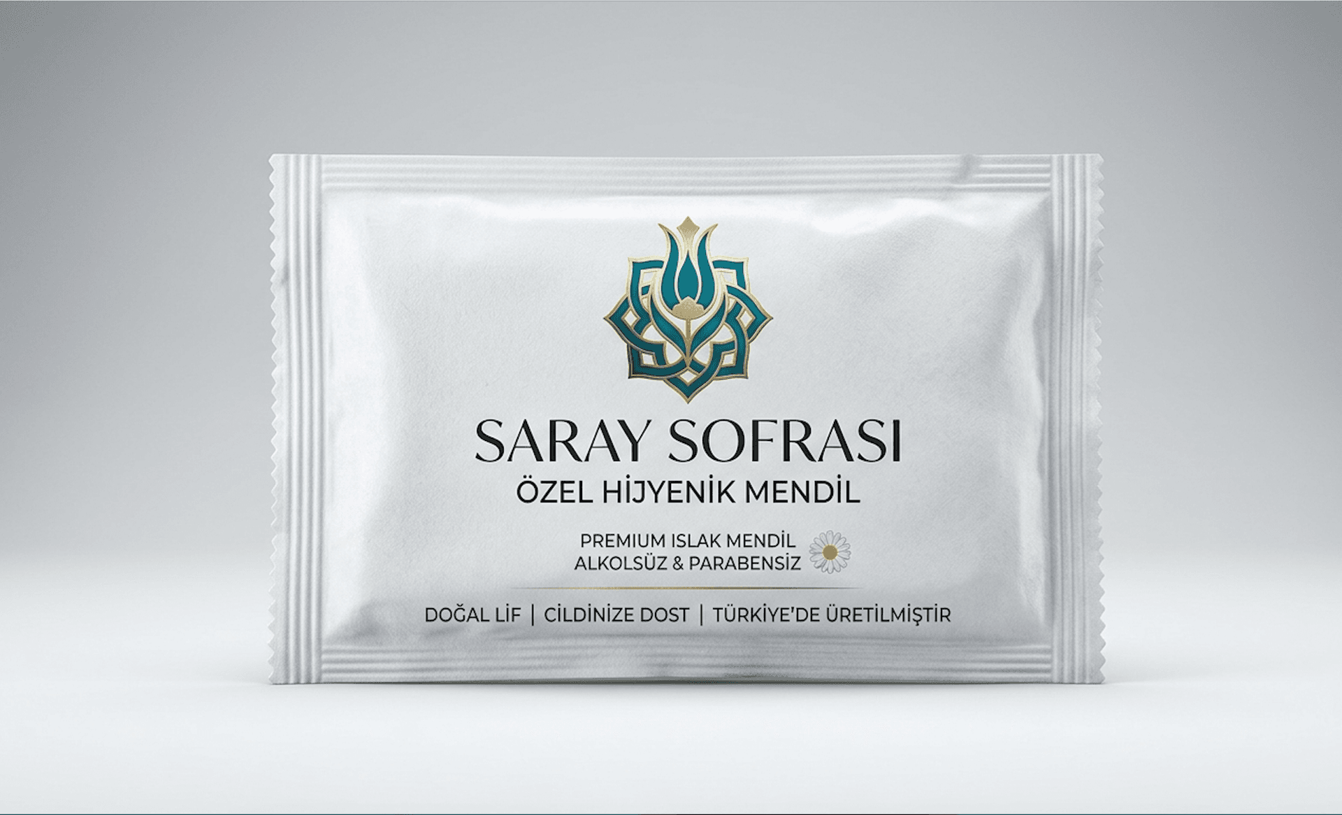 Saray marka baskılı ıslak mendil