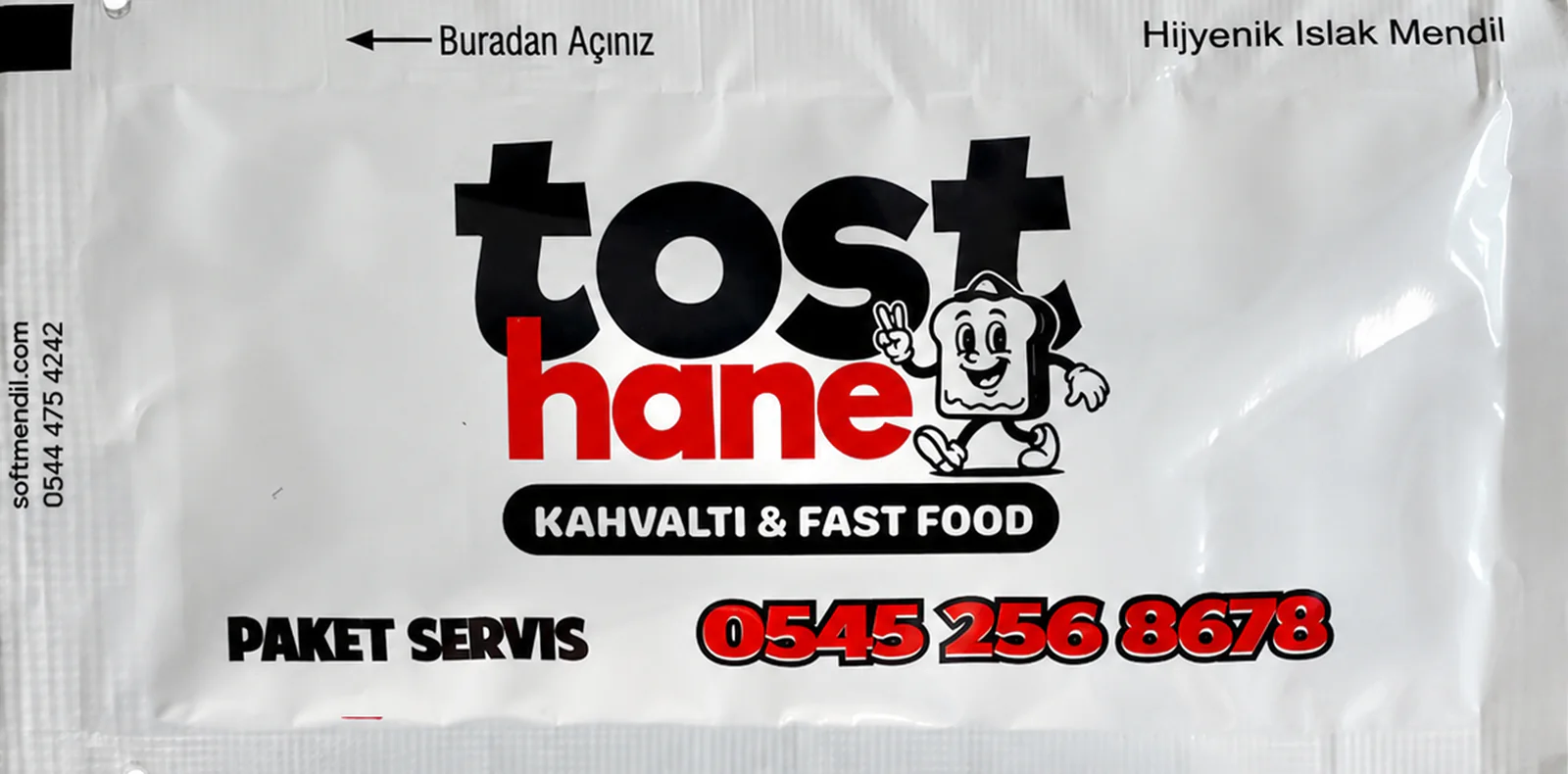 Tosthane logo baskılı ıslak mendil referansı